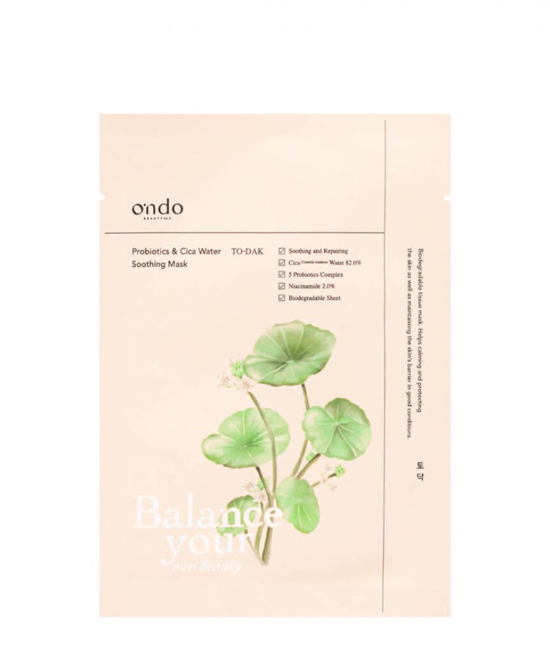 Ondo Beauty 36.5 Probiotics & Cica Water Soothing Mask - To Dak